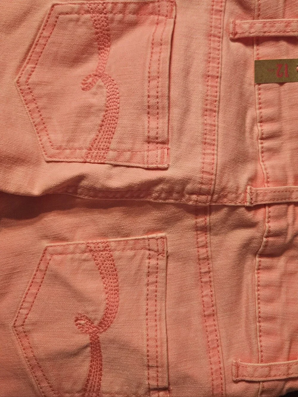 Justice Girls Coral Pink Denim Shorts Size 10